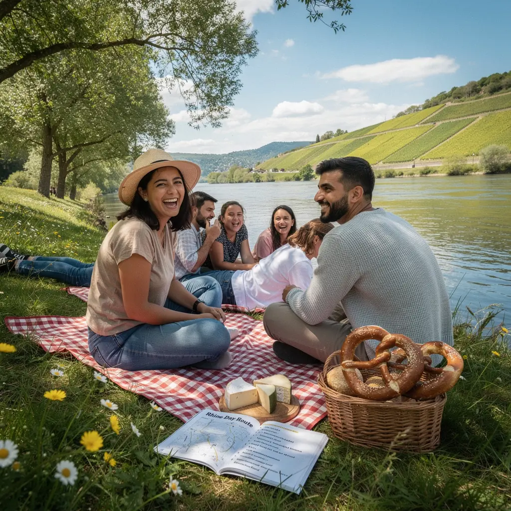Blick auf ein charmantes deutsches Dorf mit traditionellen Fachwerkhäusern.